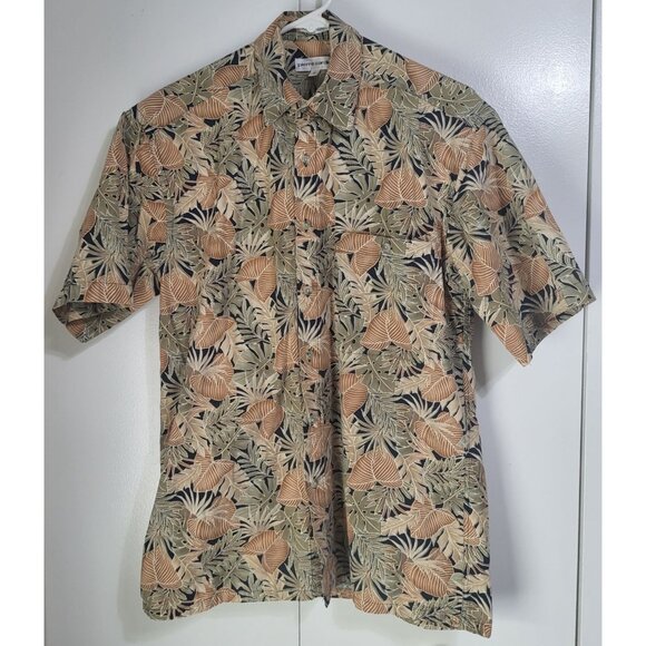 Pierre Cardin Other - PIERRE CARDIN VTG Men's Small Hawaiian Floral Palm Print Button Up Shirt Beach